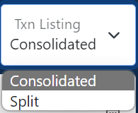 Image for select txn listing type selection box