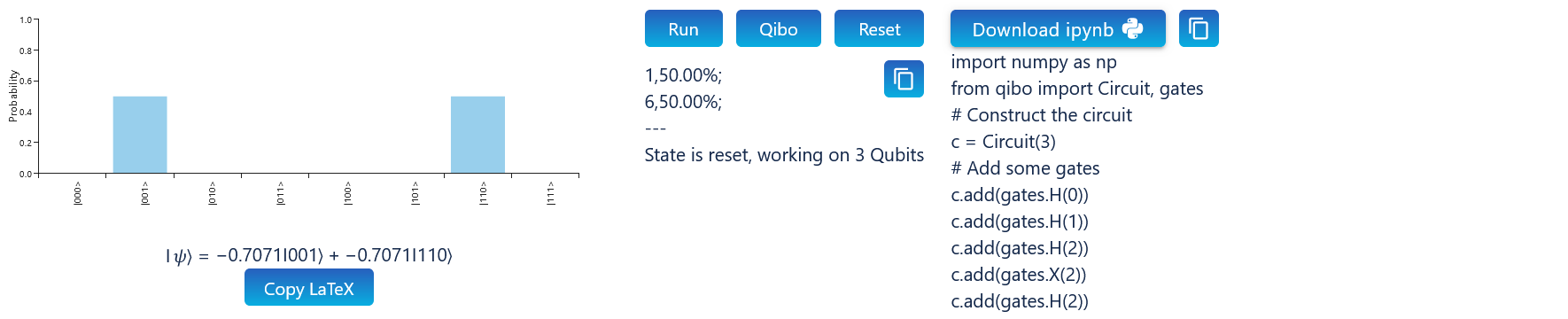 QuICScript Result with Qibo